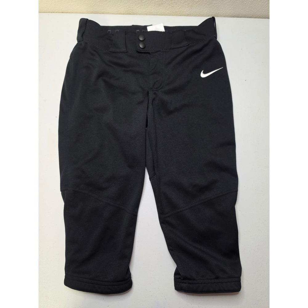 Nike Team Engineered Kids Black Baseball Pants Youth Medium Knicker Style